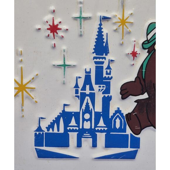 Vintage Walt Disney World Castle Mickey & Friends Metal License Plate 12x6" - Picture 2 of 7